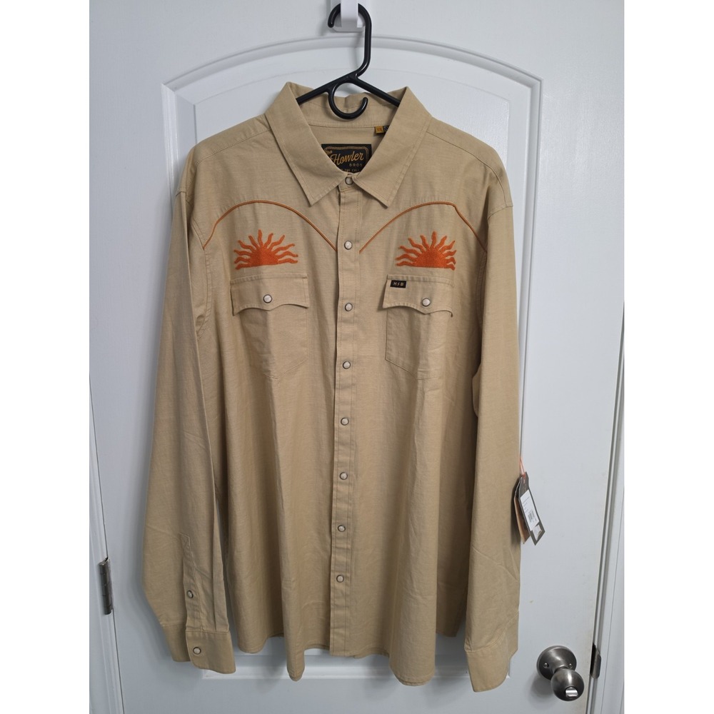 Howler Brothers Crosscut Deluxe Snapshirt El Sol Gold Size XXL NEW